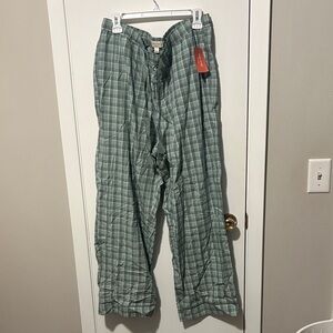 NWT State of Day Green Plaid Pants